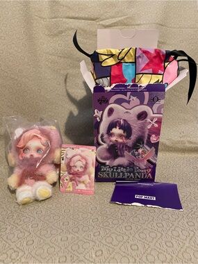 POP MART Fluttershy My Little Pony Skullpanda Plush Doll Pendant Hasbro